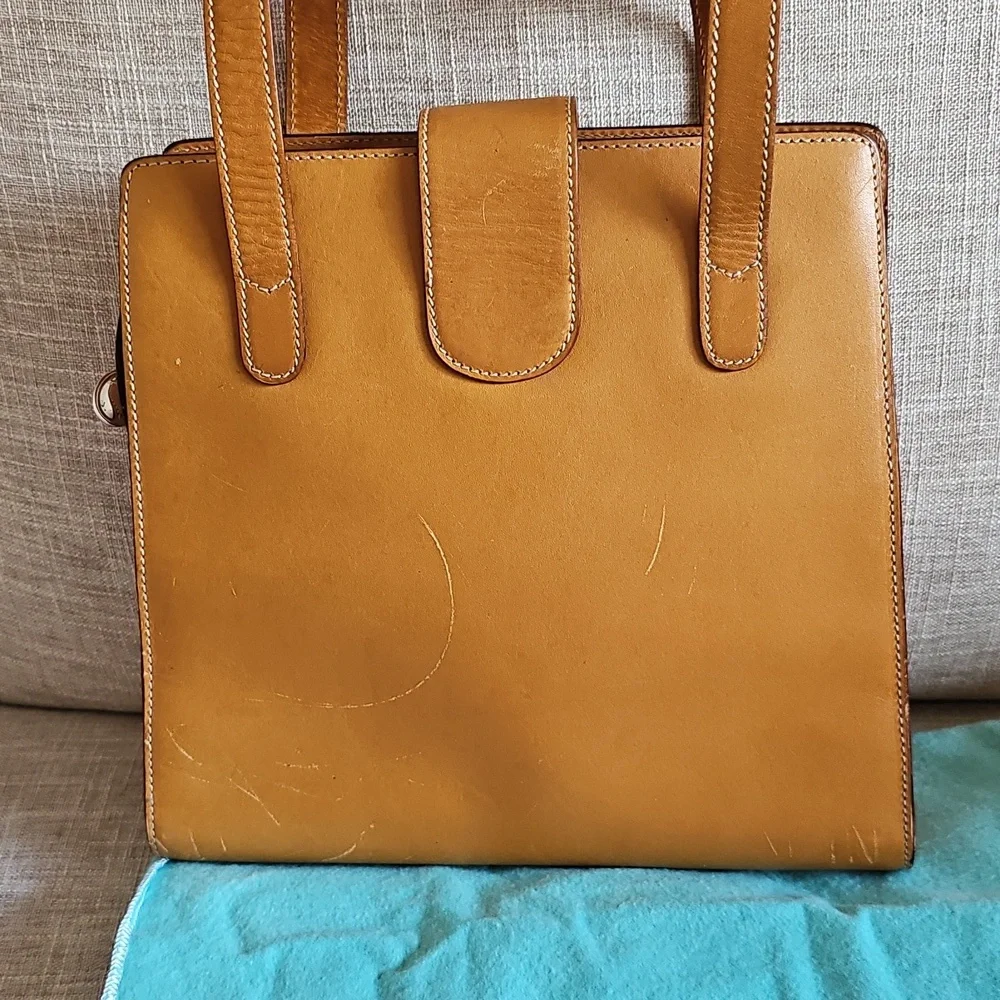 Tiffany & Co. Leather Shoulder Bag, Camel Brown - Picture 3 of 14